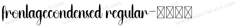 frontagecondensed regular字体转换